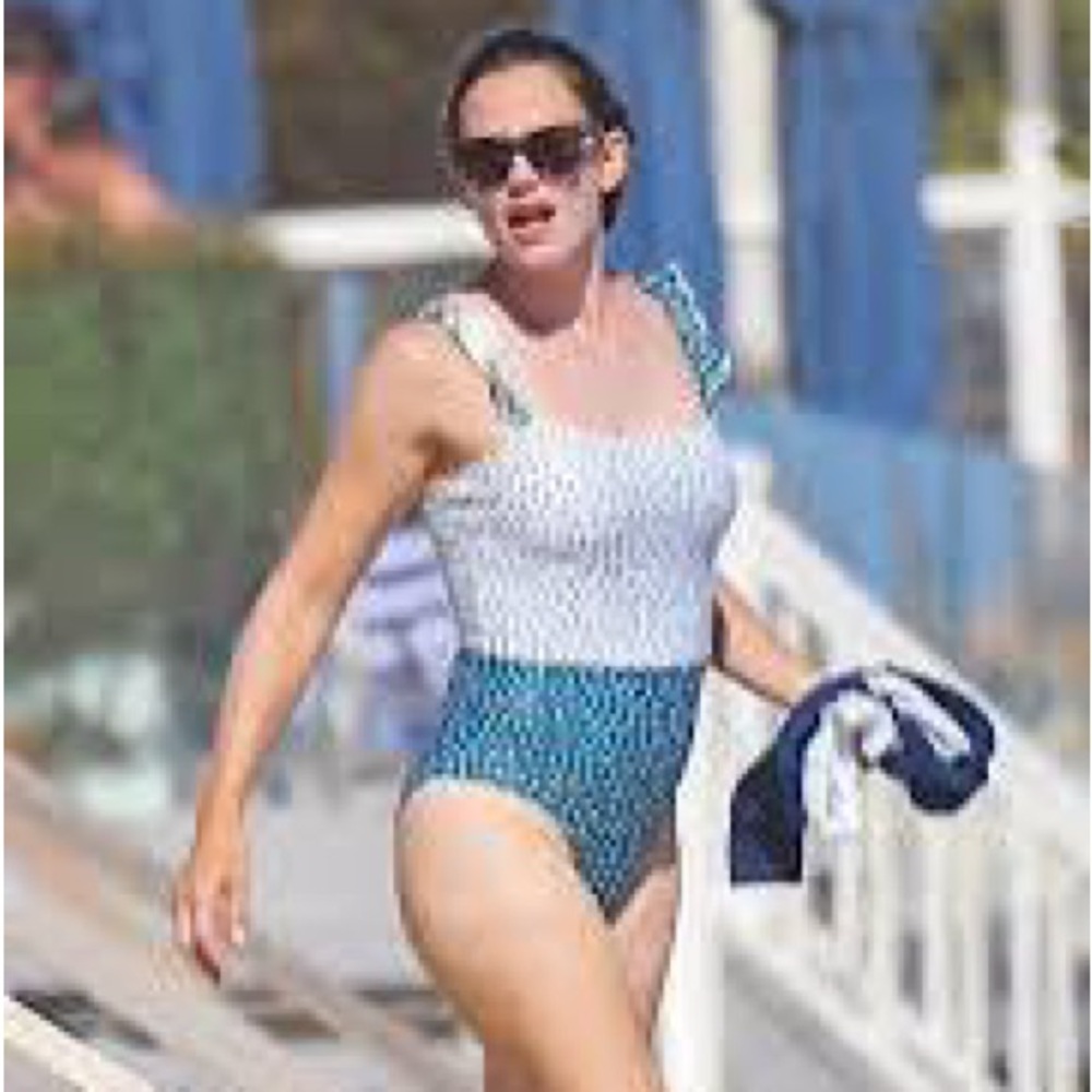 NWOT Ltd Ed. Summersalt Ruffle Oasis Swimsuit On the Dot- Seaweed Sz 14